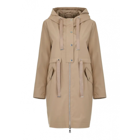OCHNIK płaszcz damski beżowy trencz z kapturem KURDT-0511-81