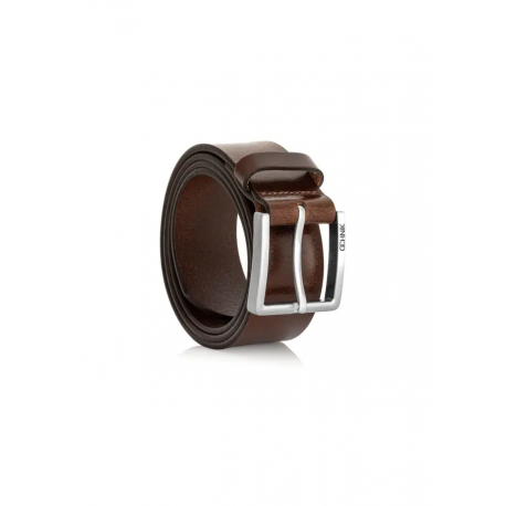PASMS-0257-89(Z24) Brązowy skórzany pasek męski