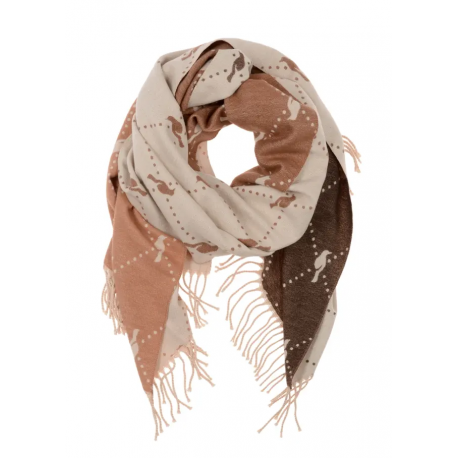 SZADT-0160-24 215 cm - kobieta OCHNIK szal brązowy