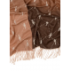 SZADT-0160-24 215 cm - kobieta OCHNIK szal brązowy