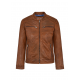 Brązowa skórzana kurtka męska KURMS-0326-1363(W25)