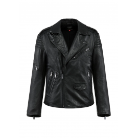 Skórzana czarna kurtka męska vintage KURMS-0367-2802(W25)