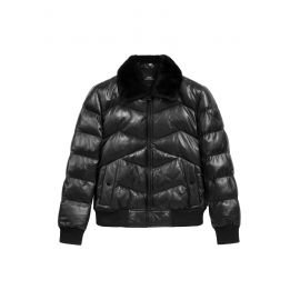 Czarna skórzana kurtka męska Ochnik KURMS-0377-1127 Z25