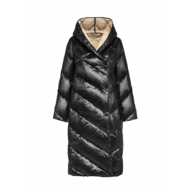 Długa czarna kurtka zimowa damska KURDT-0542A-98 Z25