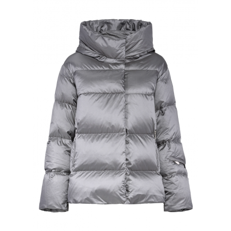 Szara puchowa kurtka damska KURDT-0585-91 Z25
