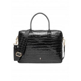 Skórzana elegancka czarna torba damska TORES-1128E-99