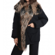 Czarna zimowa kurtka damska z futrem naturalnym KURDT-0592-99 Z25