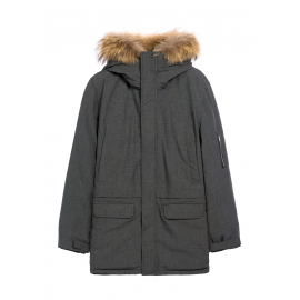 Zimowa kurtka męska w kolorze grafitowym KURMT-0395-95 Z25