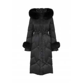 Czarna ocieplana kurtka damska zimowa KURDT-0521-99 Z25