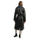 Czarny skórzany płaszcz damski KURDS-0487-1192 Z25