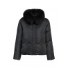 Czarna zimowa kurtka damska z futrem naturalnym KURDT-0593-99 Z25