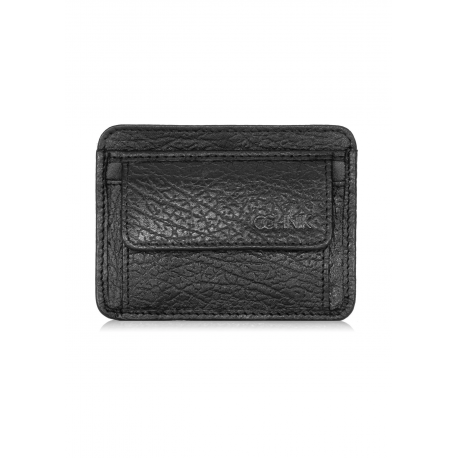 Czarny mały skórzany portfel męski PORMS-0540A-99 Z25
