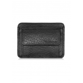 Czarny mały skórzany portfel męski PORMS-0540A-99 Z25