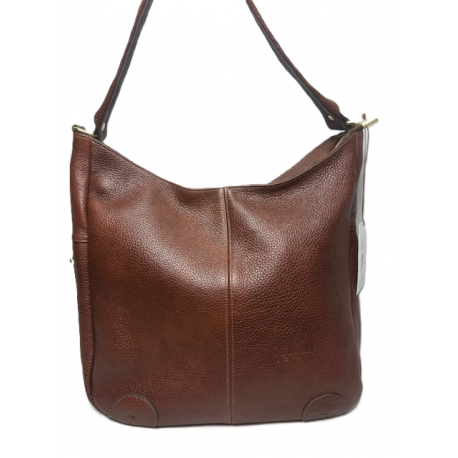 Skórzana torebka damska na ramię w brązowym kolorze 4439