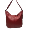 Skórzana torebka damska na ramię w bordowym kolorze 4439