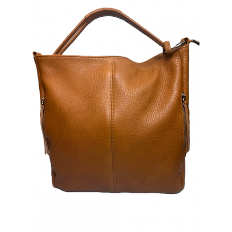 Koniakowa skórzana torebka damska 4668