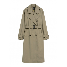 Długi szałwiowy płaszcz damski KURDT-0512-8F(W26)