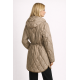 Ciemnobeżowa pikowana kurtka damska KURDT-0654-1B W26