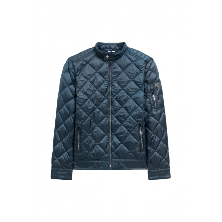 Granatowa kurtka męska pikowana KURMT-0327-7C(W26)