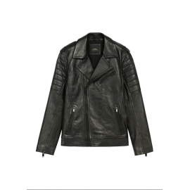 Czarna skórzana kurtka ramoneska męska KURMS-0391-99(W26)