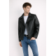 Czarna skórzana kurtka ramoneska męska KURMS-0391-99(W26)
