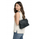 Czarna skórzana torebka damska z pikowaniem TORES-1286-99(W26)