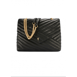 Czarna skórzana torebka damska z pikowaniem TORES-1286-99(W26)