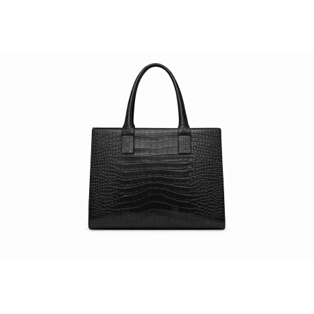 Skórzana torebka damska Verso croco w czarnym kolorze 4600-A0TJA
