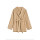 Camelowy płaszcz damski z wełną PLADT-0074-1D(W26)