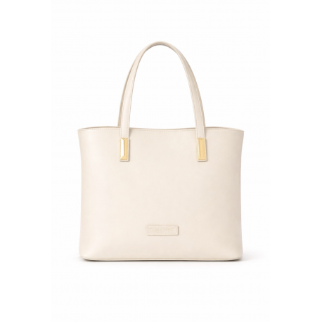 Klasyczna torebka skórzana damskia Verso w kolorze ecru 4653-A0ZDA