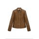 Skórzana kurtka damska brązowa KURDS-0602-1F(W26)
