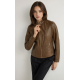 Skórzana kurtka damska brązowa KURDS-0602-1F(W26)