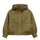 Oliwkowa krótka pikowana kurtka oversize KURDT-0660-8D(W26)