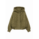 Oliwkowa krótka pikowana kurtka oversize KURDT-0660-8D(W26)